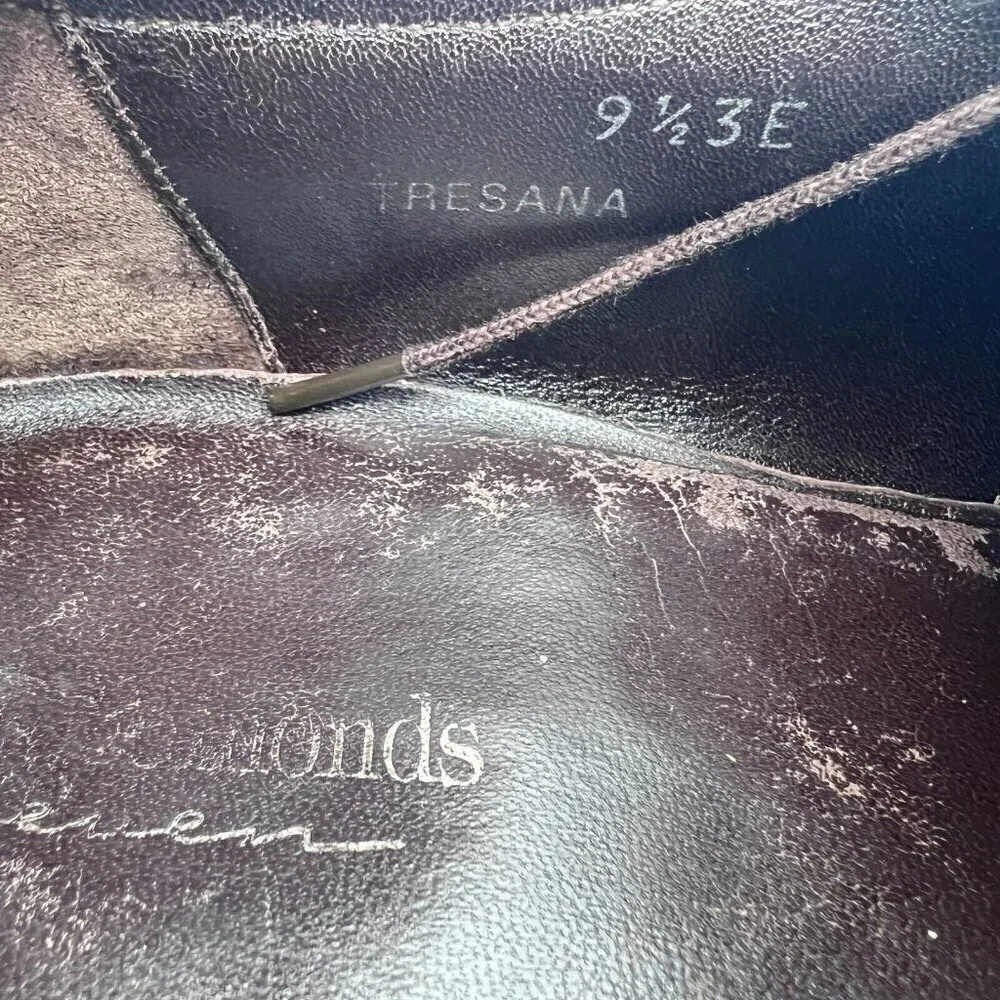 Allen Edmonds Tresana Men Size 9.5EEE Black Leather Wingtip Derby Dress Shoes